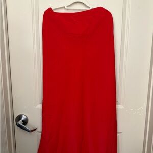 Abercrombie & Fitch Red Maxi Skirt - Sleek Full-Length Design